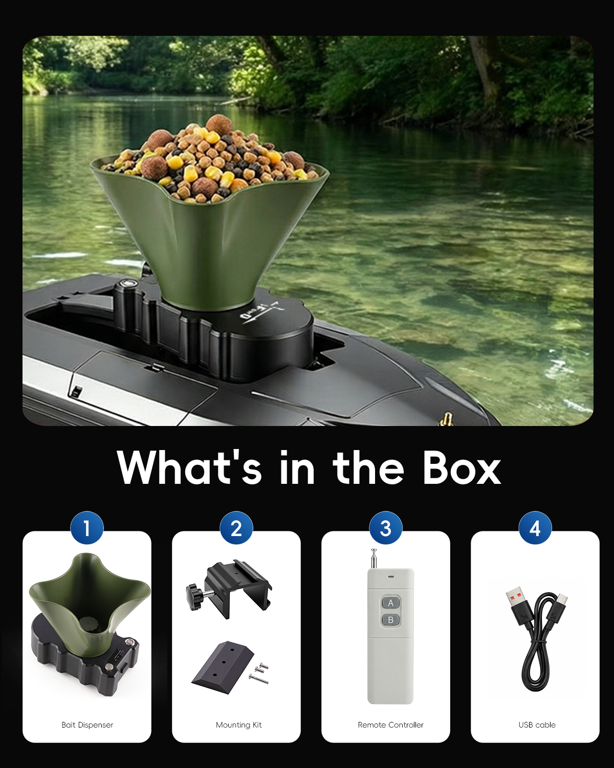 360° Rotating Bait Dispenser & - Fishing Gps avaliação e preço