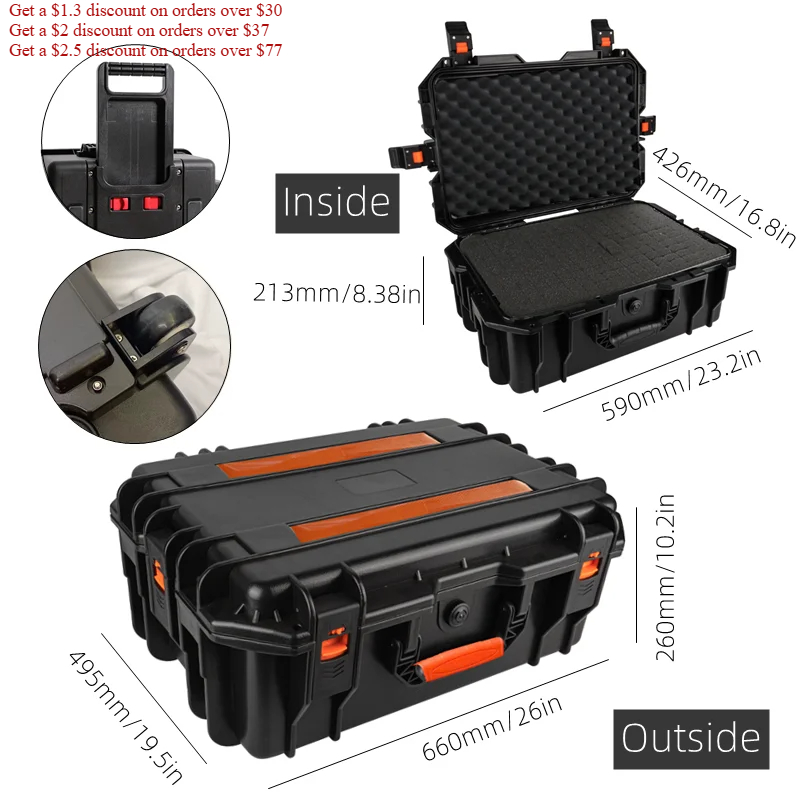 Large Capacity Tool box with w - Fish Finder Case avaliação e preço