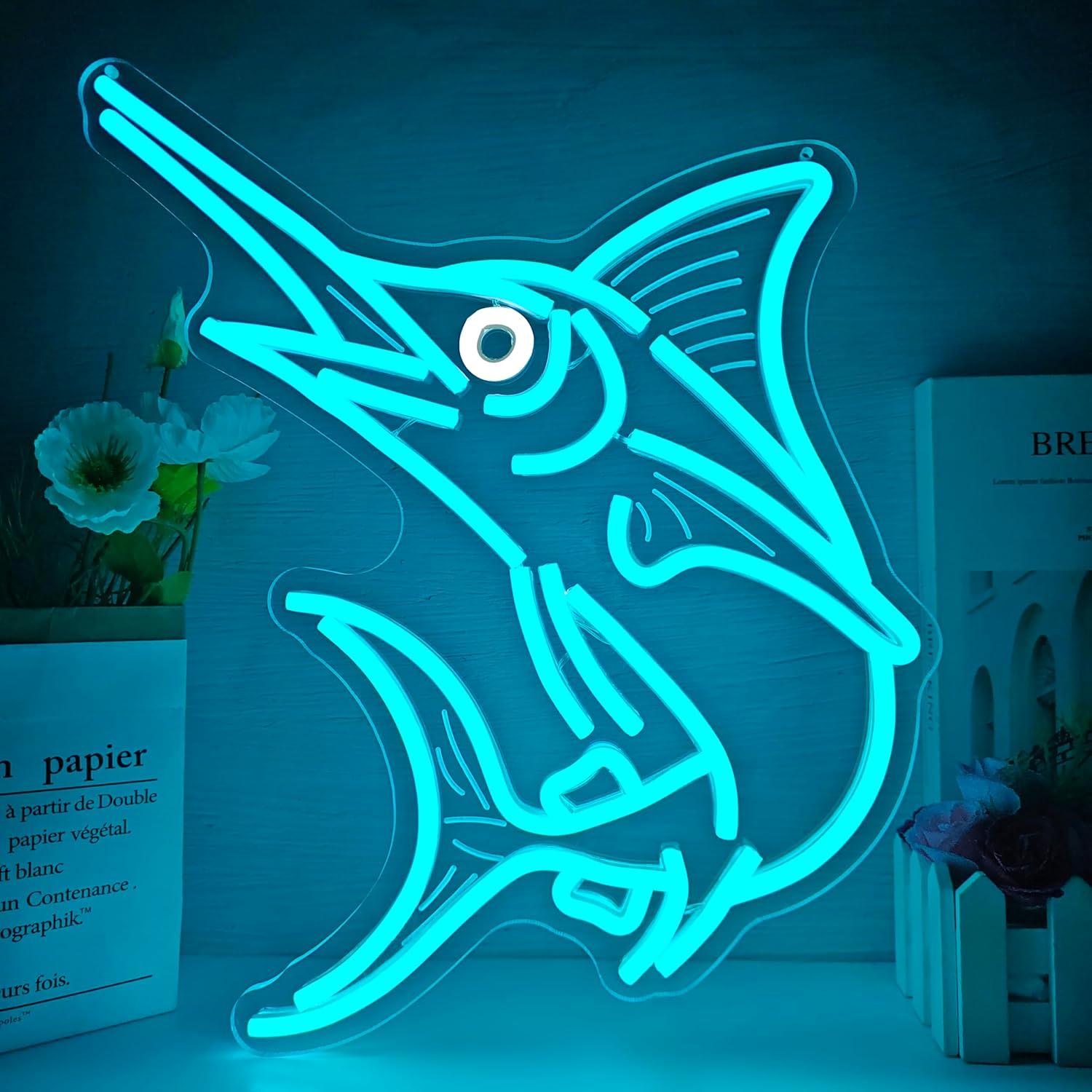 Marlin Fish Neon Sign Deep Sea - Fishing Light avaliação e preço