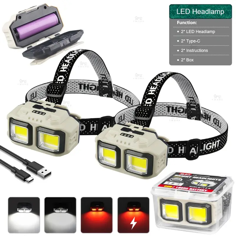 COB LED Headlamp Rechargeable  - Fishing Light avaliação e preço