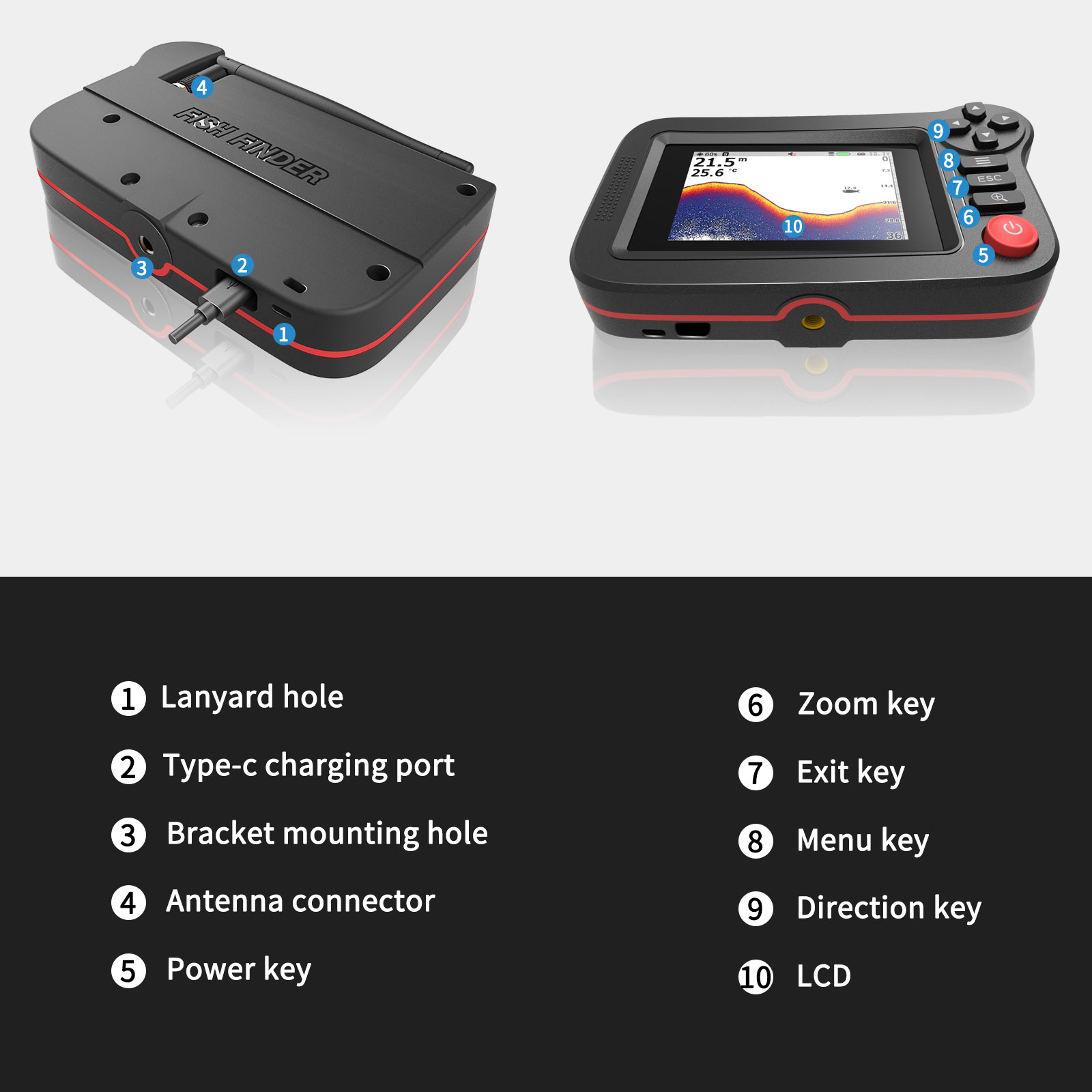 FindFish 200M Portable Fish Fi - Fish Finder Transducer avaliação e preço
