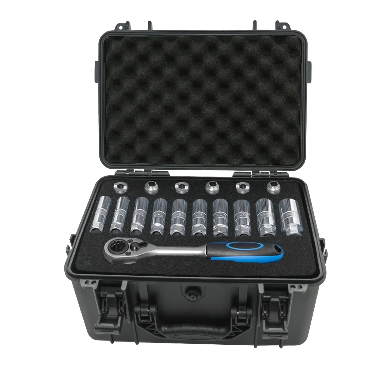 1 portable toolbox with pre cu - Fish Finder Case avaliação e preço