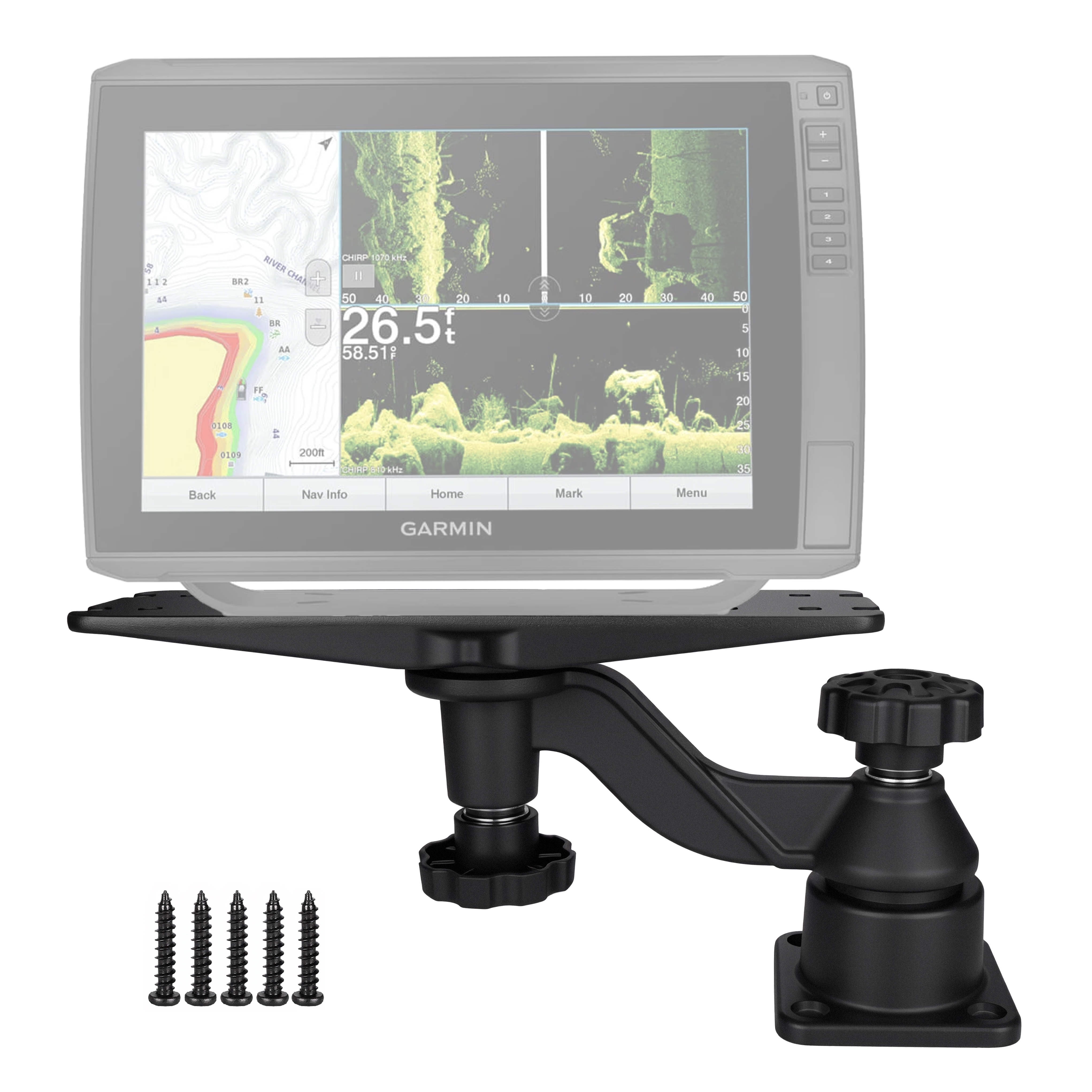 Heavy-duty vertical base mount - Fish Finder Mount avaliação e preço
