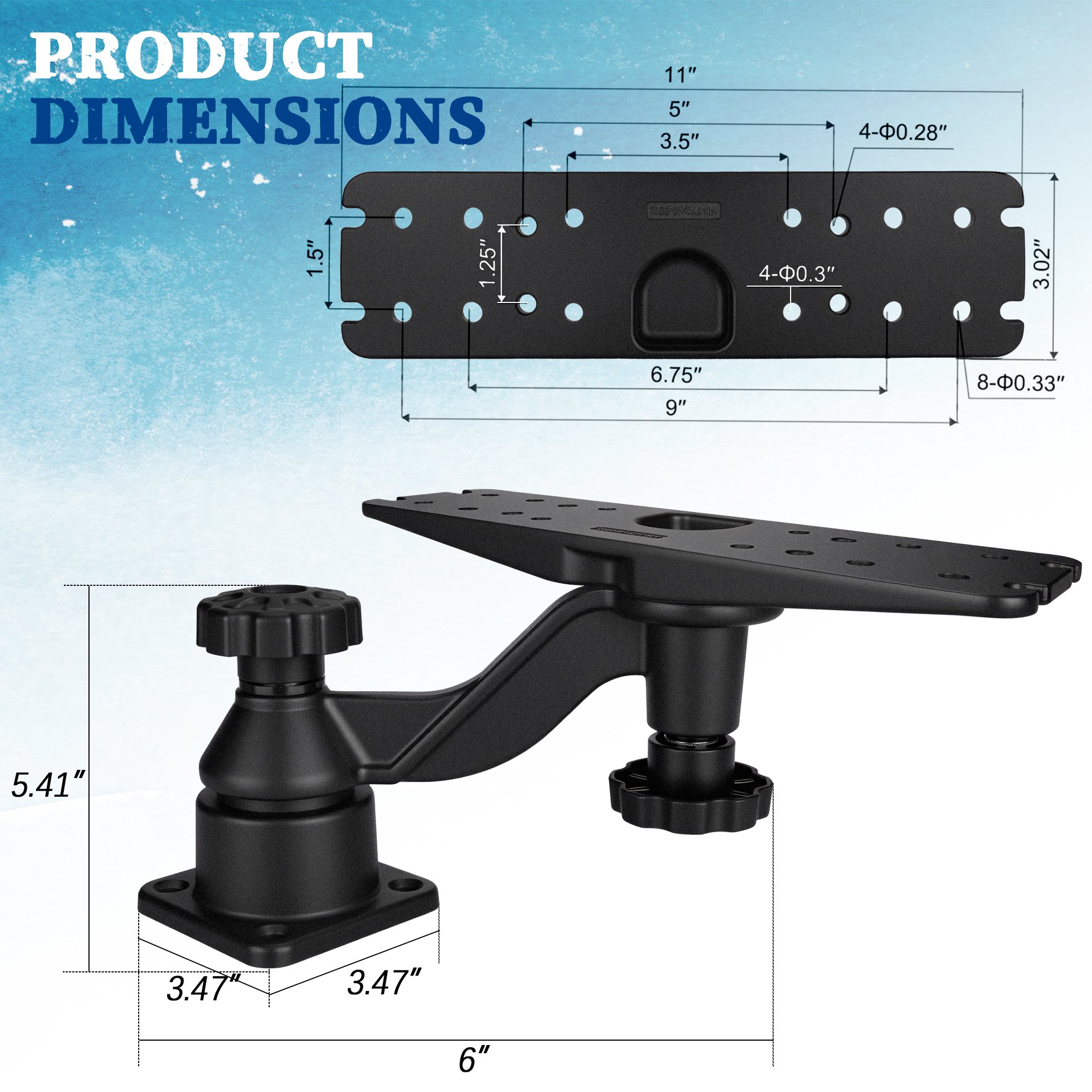 Heavy-duty vertical base mount - Fish Finder Mount avaliação e preço