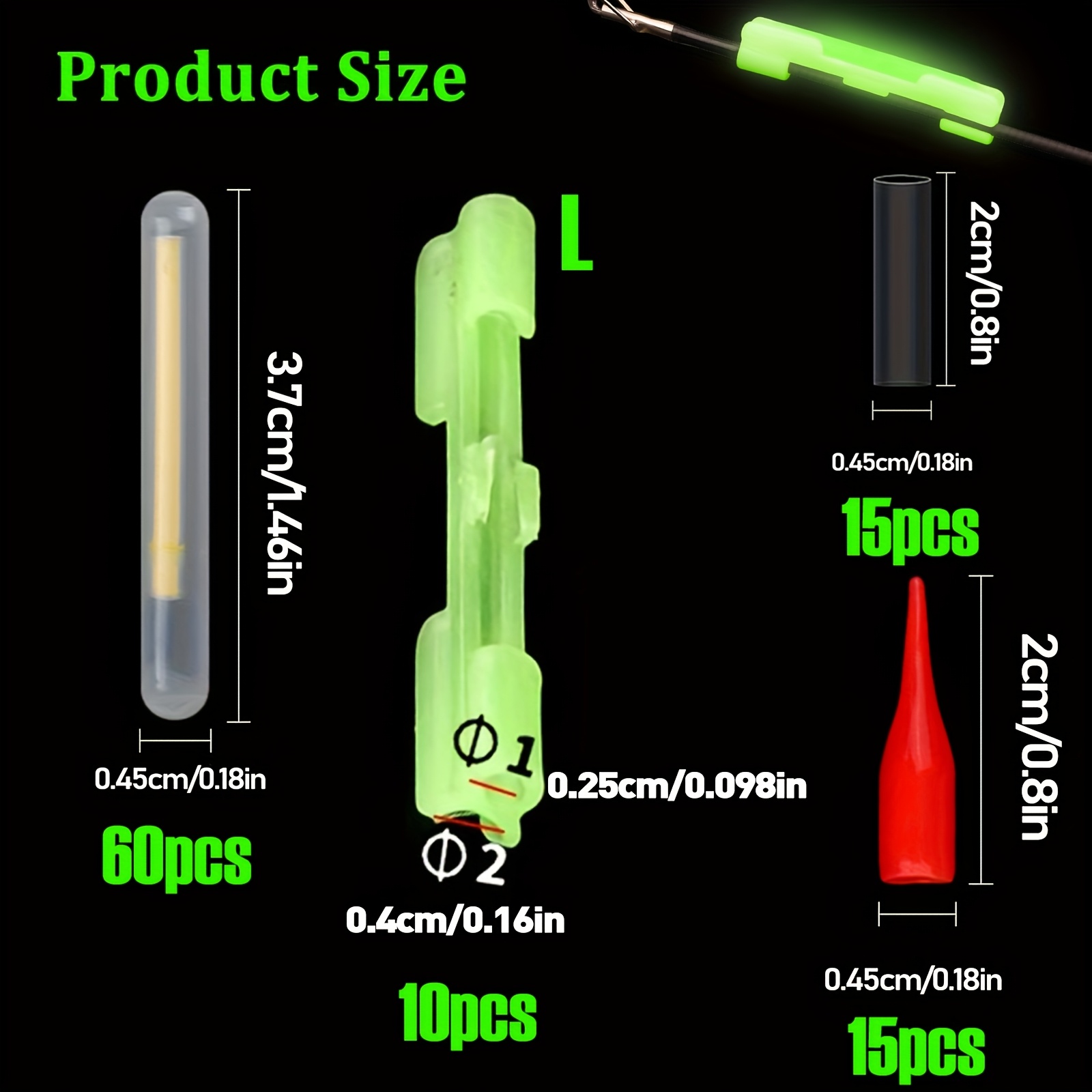 100PCS Fishing Glow Sticks Set - Bite Alarm avaliação e preço