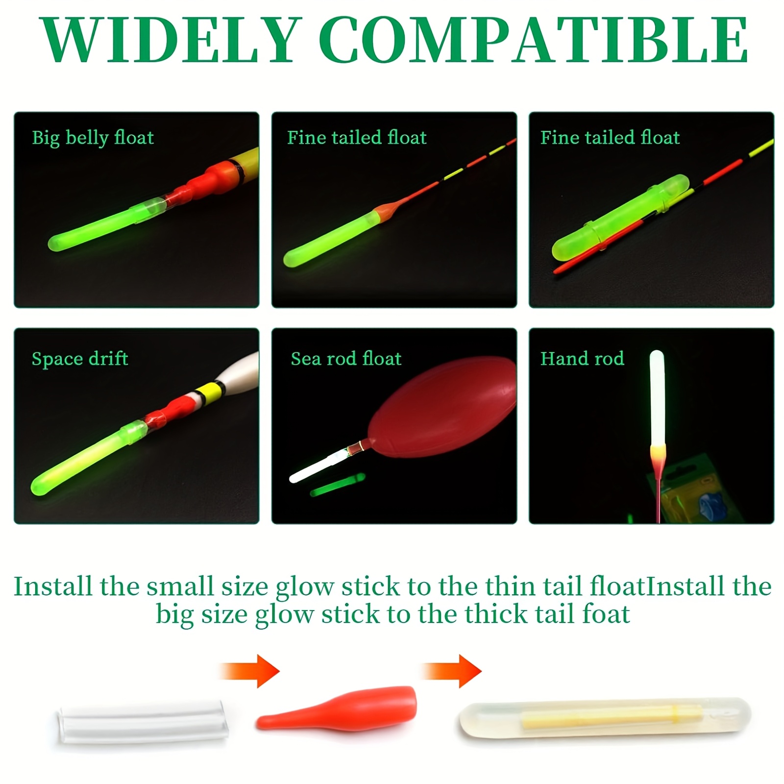 100PCS Fishing Glow Sticks Set - Bite Alarm avaliação e preço